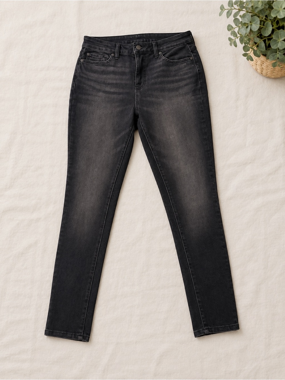 Time and Tru Black Washed Skinny Jeans - Women